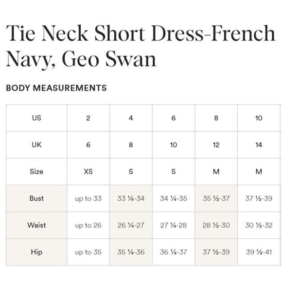 NWT Women's Boden Tie Neck Short Dress French Navy + White Swan Print Size 6R - Picture 6 of 9